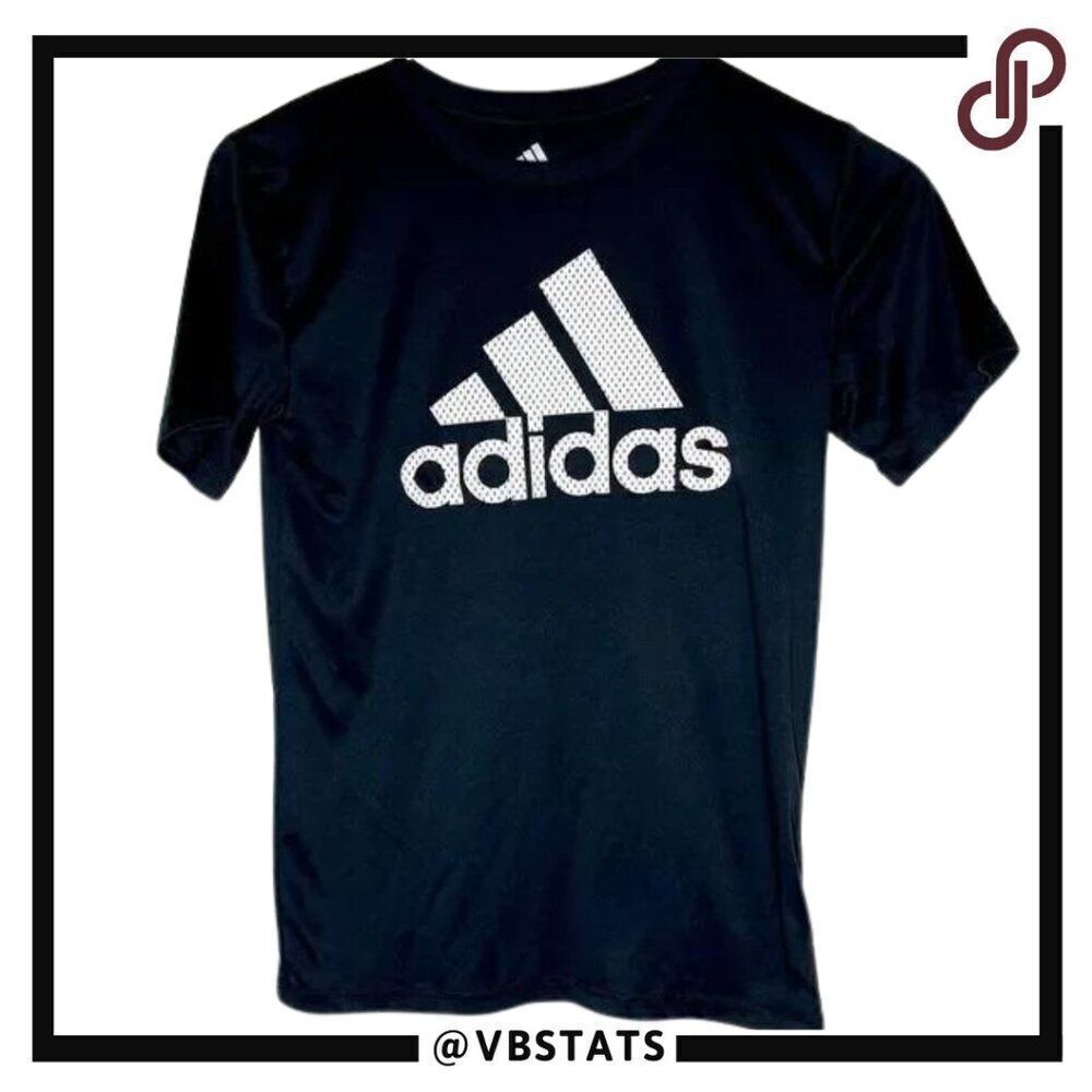 Boy's Medium‎ Adidas Black-White Graphic Logo SS T